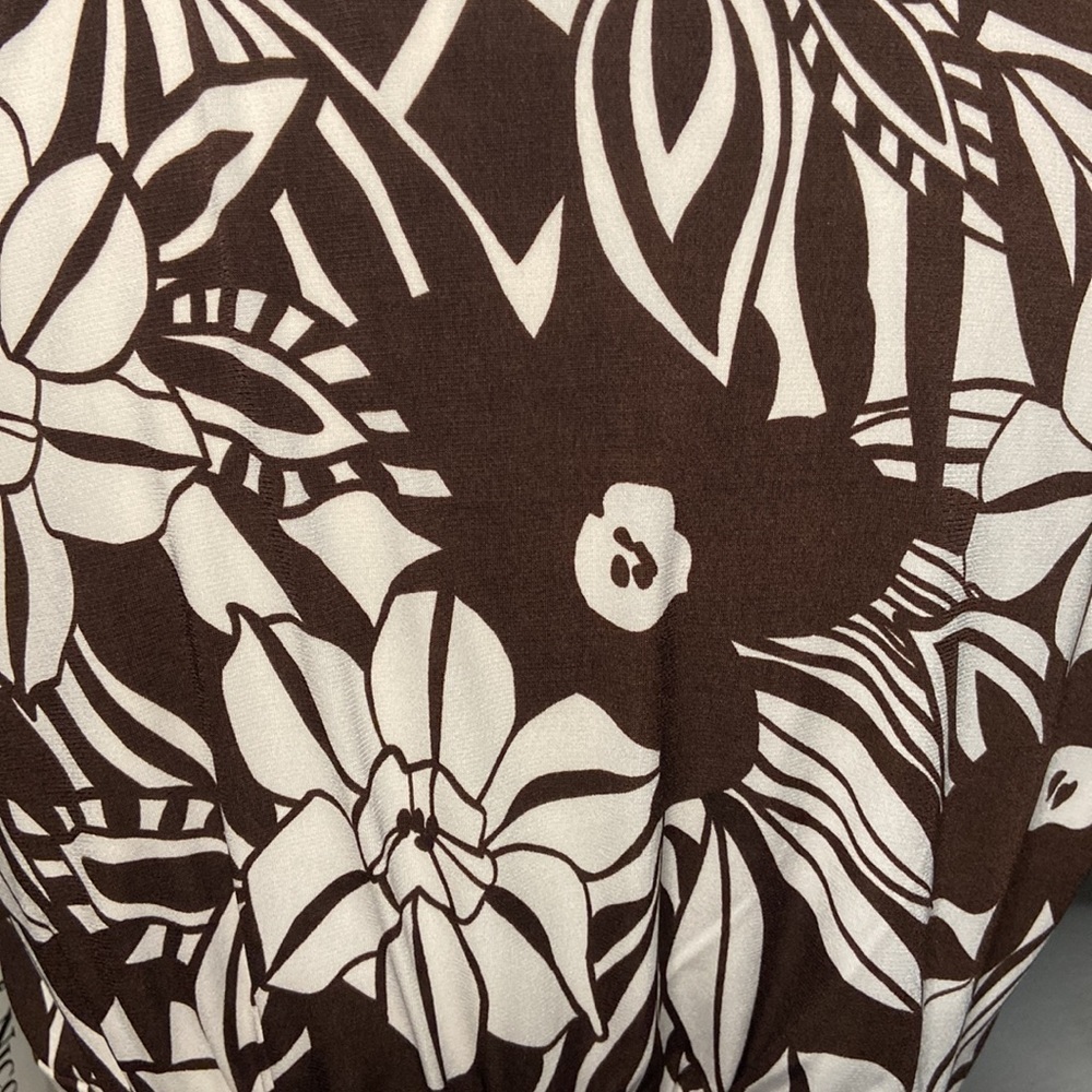 NWT Danny & Nicole Pullover Top Brown White Floral 12 Petite - Picture 4 of 9